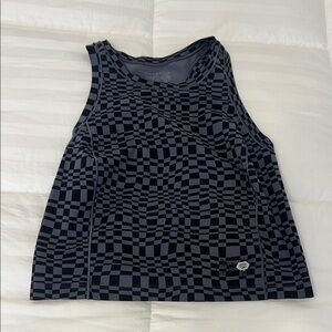 Black & Gray Patterned Sleeveless Top